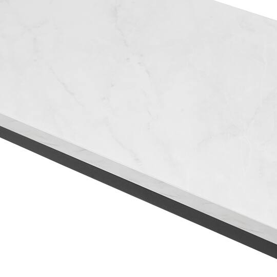 Walker Edison Faux White Marble/Black Open Box Entry Table
